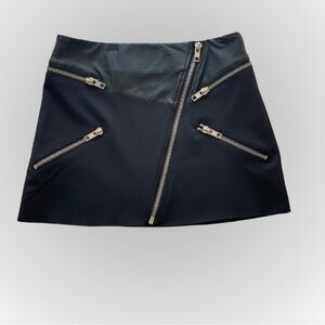 Mango NWOT faux leather mini black edgy Skirt woman’s 10